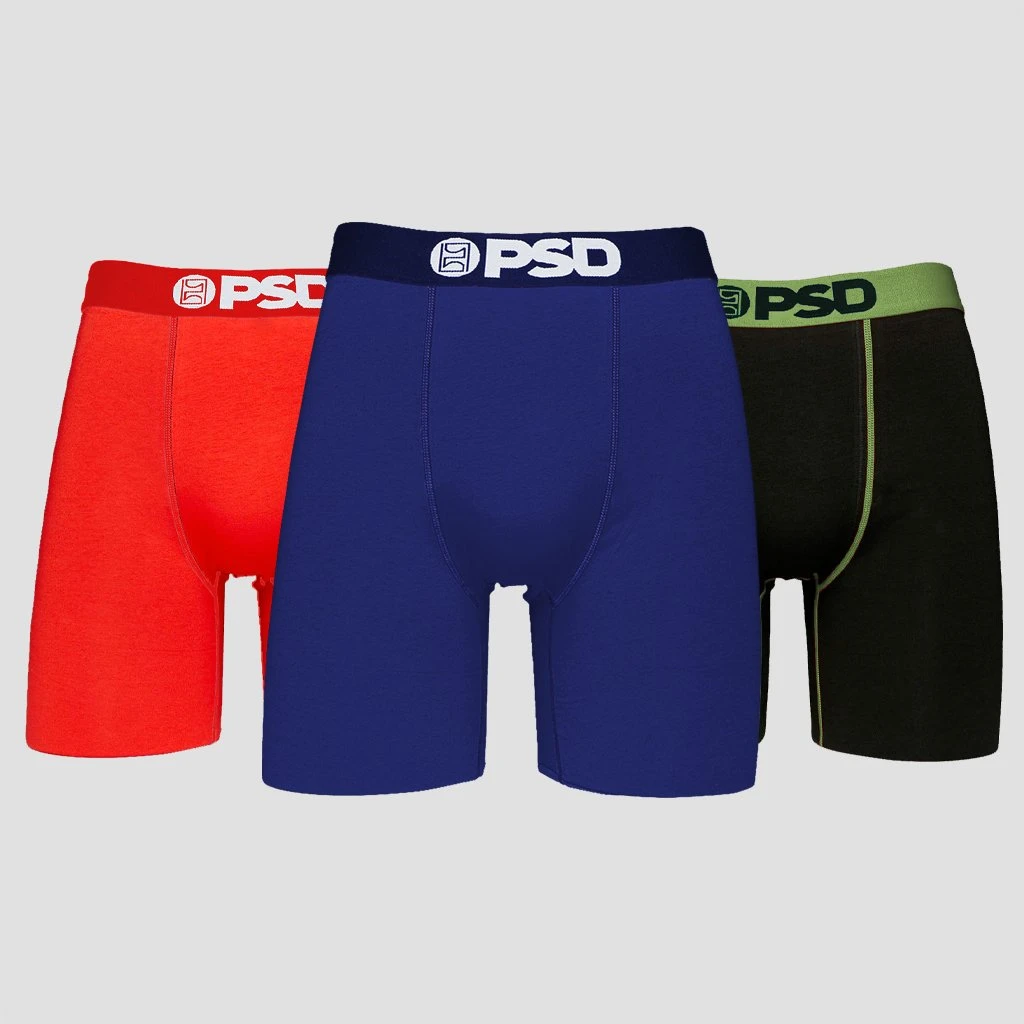 PSD Underwear CORE BASICS 7" Cotton 3-Pack - Red/Navy/Black 1 PSD Underwear CORE BASICS 7" Cotton 3-Pack - Red/Navy/Black