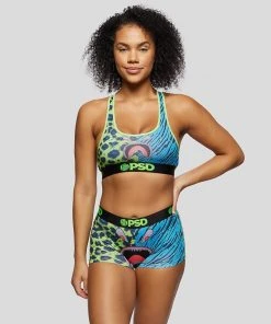 PSD Underwear Warface Neon Cats Blue Sports Bra