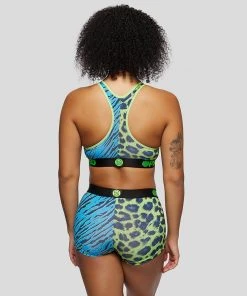 PSD Underwear Warface Neon Cats Blue Sports Bra