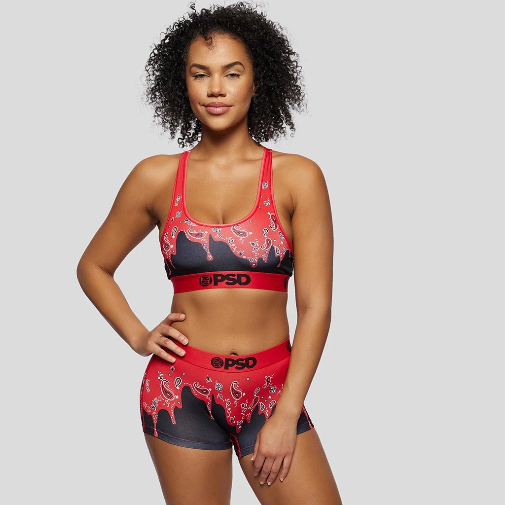 PSD Underwear Bandana Melt Red Sports Bra 1 PSD Underwear Bandana Melt Red Sports Bra