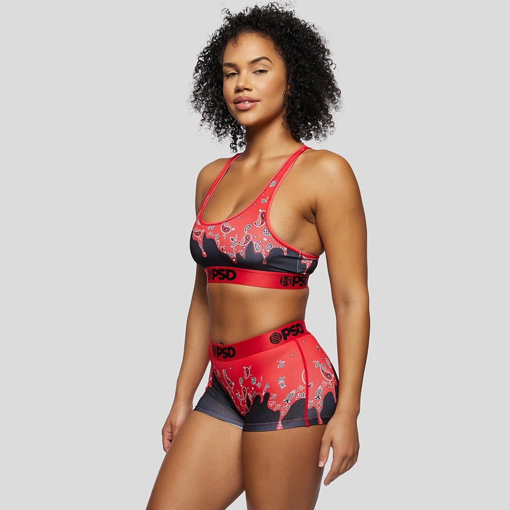 PSD Underwear Bandana Melt Red Sports Bra 3 PSD Underwear Bandana Melt Red Sports Bra