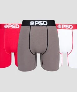 PSD Underwear Red/White/Grey Cotton 3-Pack