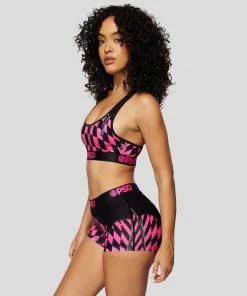 PSD Underwear Neon Pink Drip Check Boy Short