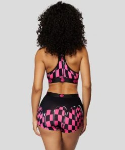 PSD Underwear Neon Pink Drip Check Boy Short