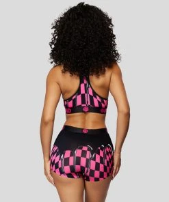 PSD Underwear Neon Pink Drip Check Sports Bra