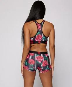 PSD Underwear Pin Stripe Roses Sports Bra