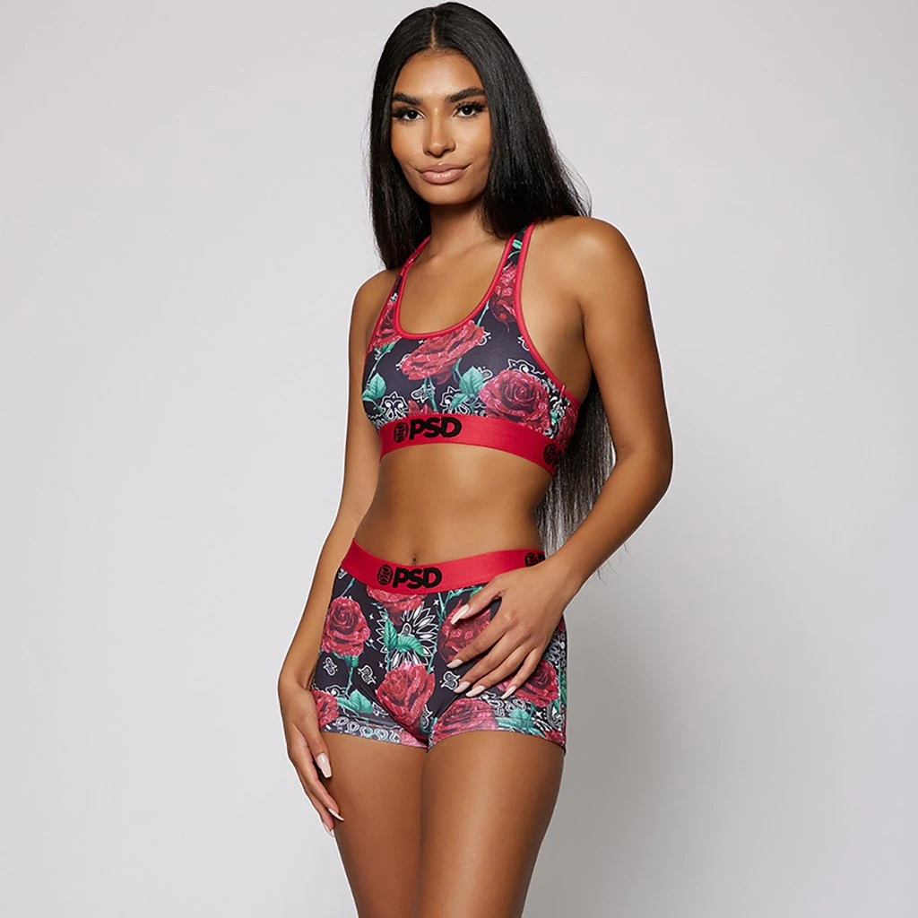 PSD Underwear Bandana Roses Sports Bra 1 PSD Underwear Bandana Roses Sports Bra