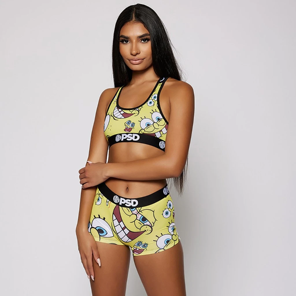 PSD Underwear SpongeBob - Faces Sports Bra 1 PSD Underwear SpongeBob - Faces Sports Bra