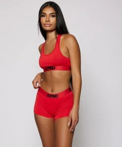 PSD Underwear Solids Boy Short - Red