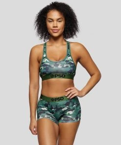 PSD Underwear Green Camo Sports Bra