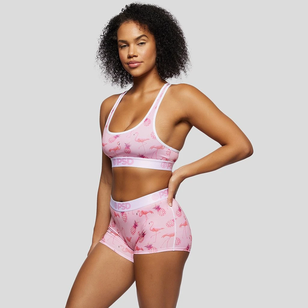PSD Underwear Pink Flamingo Sports Bra 1 PSD Underwear Pink Flamingo Sports Bra