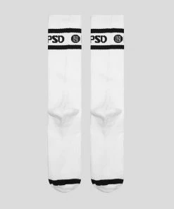 PSD Underwear Crew Socks 3-Pack White 6 PSD Underwear Crew Socks 3-Pack White