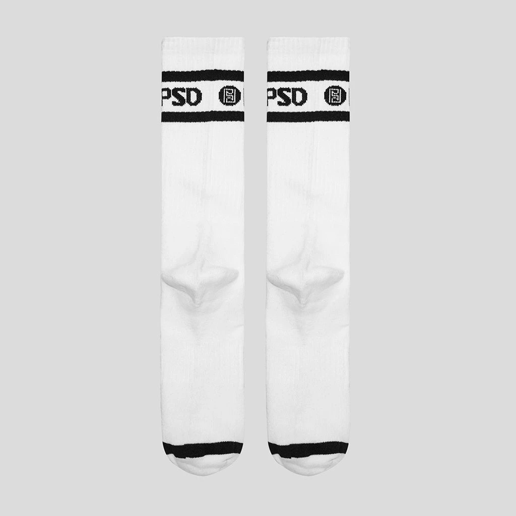 PSD Underwear Crew Socks 3-Pack White 3 PSD Underwear Crew Socks 3-Pack White